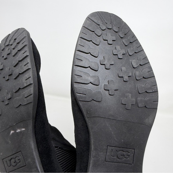 UGG Black Suede Hillhurst II Chelsea Ankle Boots Size 10 Elastic Pull On NEW - Picture 9 of 10